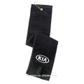 Golf serviette 100% coton noir serviette de golf GYM serviette de sport logo personnalisé ST-013